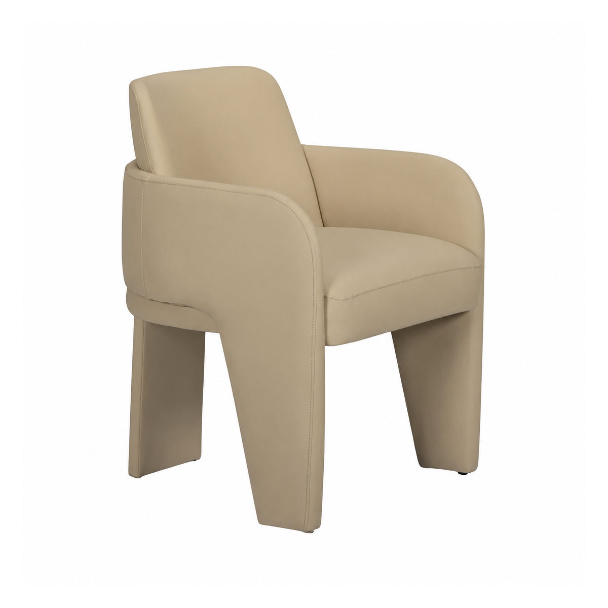 Leo Performance Vegan Leather Dining Chair - Taupe - Image 2