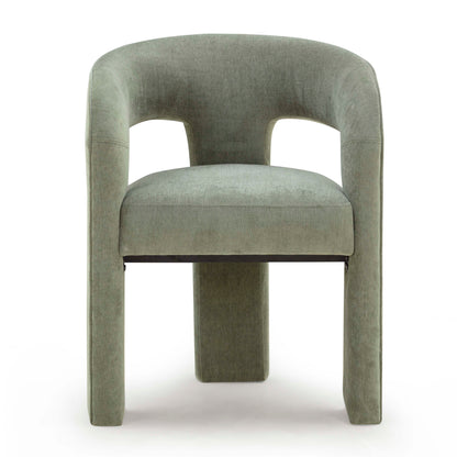 Malone Performance Chenille Dining Chair - Green - Image 1