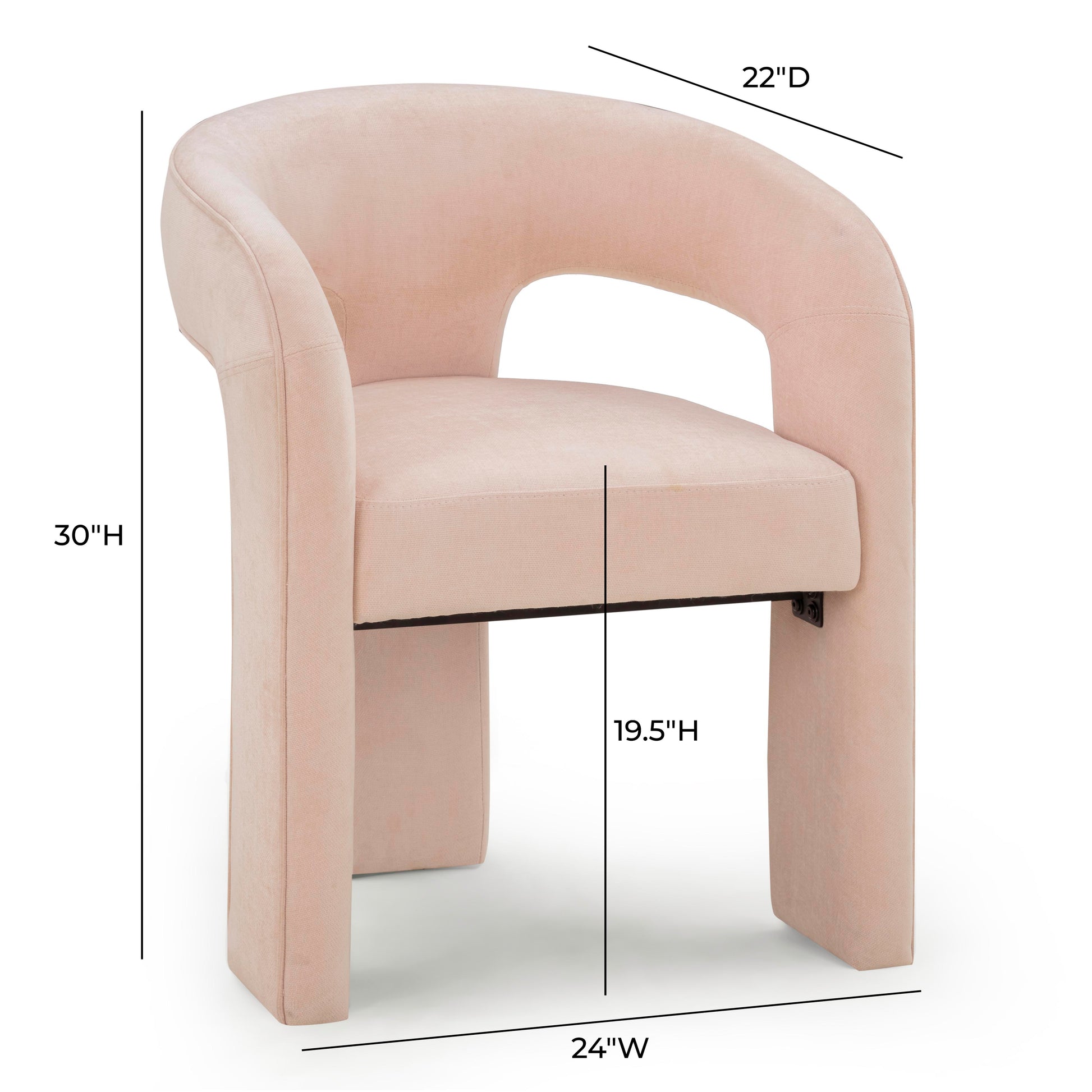 Malone Performance Chenille Dining Chair - Blush - Image 6
