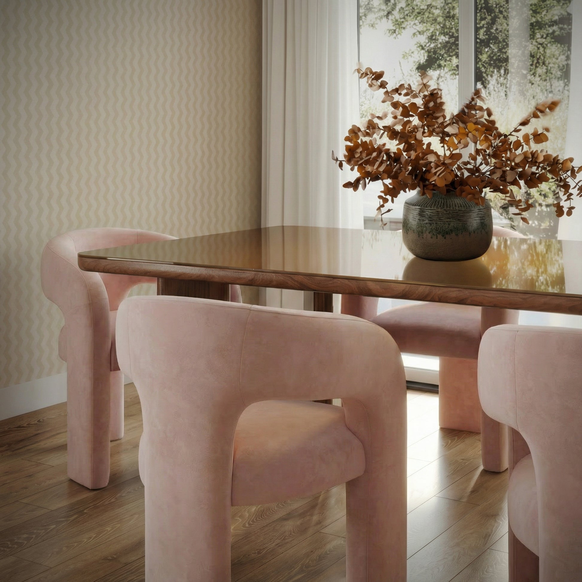 Malone Performance Chenille Dining Chair - Blush - Image 2