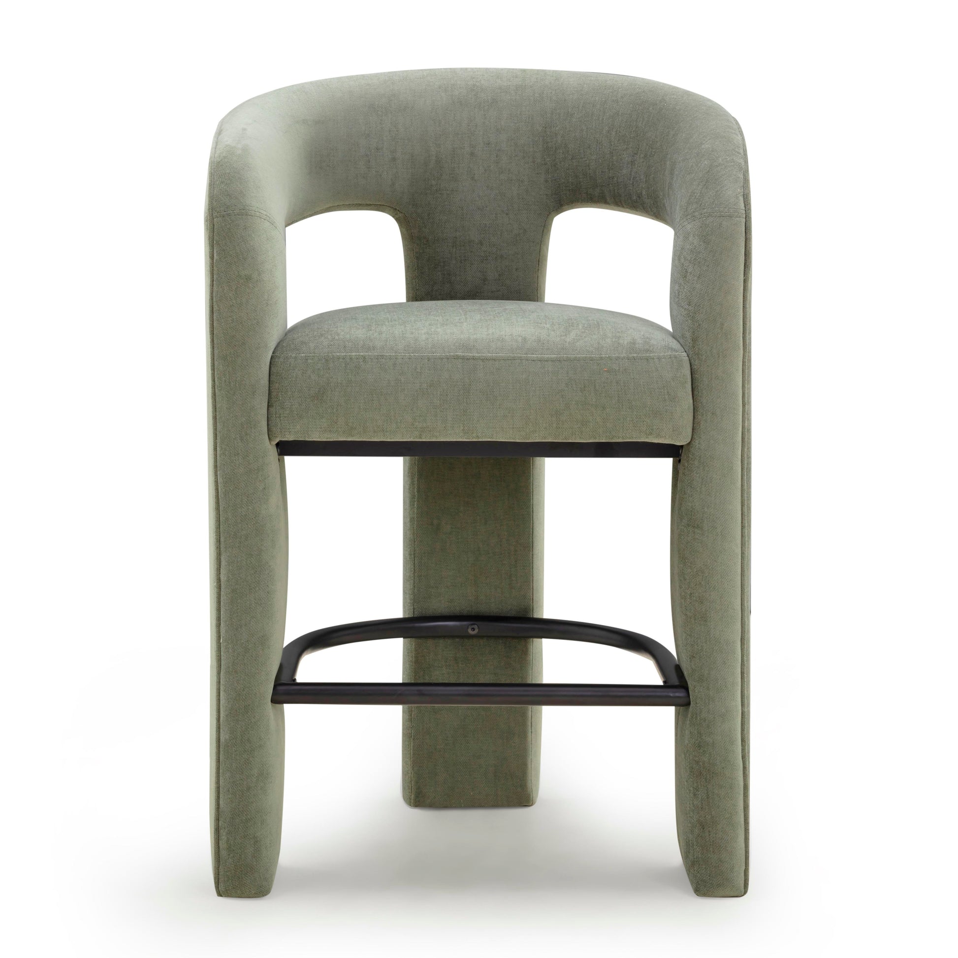 Malone Performance Chenille Stool - Green / Counter Height - Image 1
