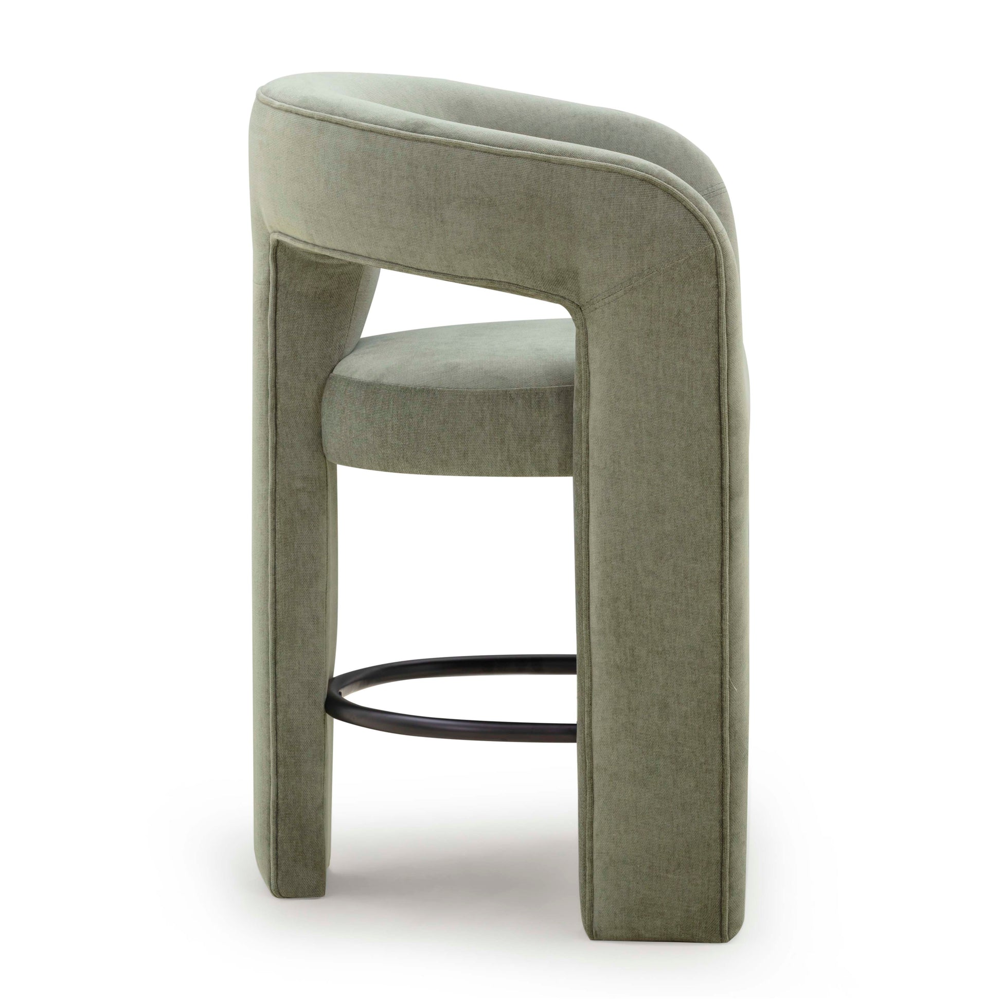 Malone Performance Chenille Stool - Green / Counter Height - Image 4