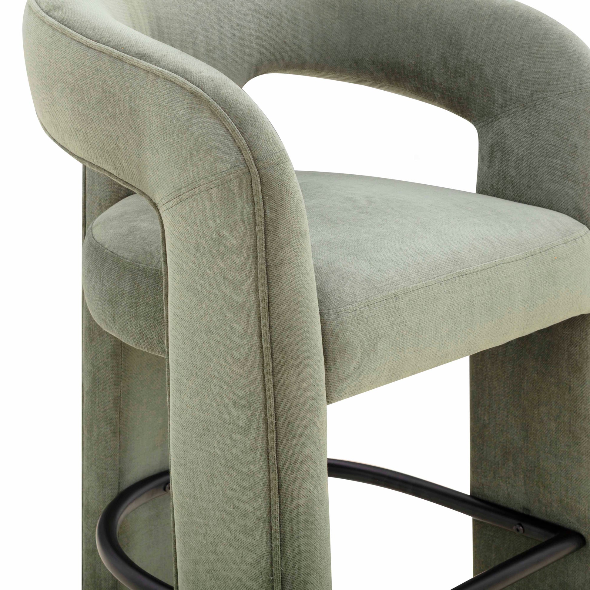 Malone Performance Chenille Stool - Green / Counter Height - Image 6