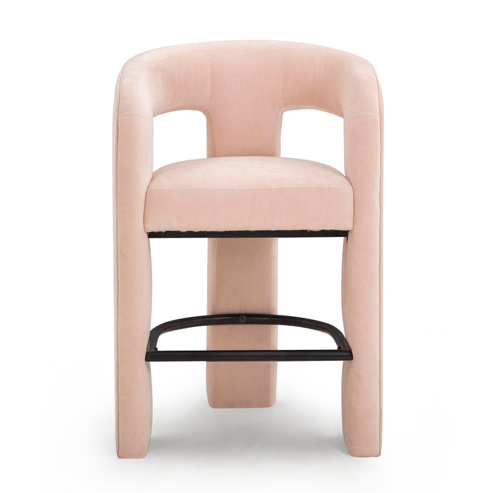 Malone Performance Chenille Stool - Blush / Counter Height - Image 1