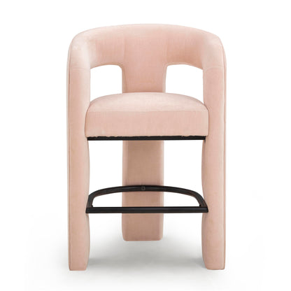 Malone Performance Chenille Stool - Blush / Counter Height - Image 1