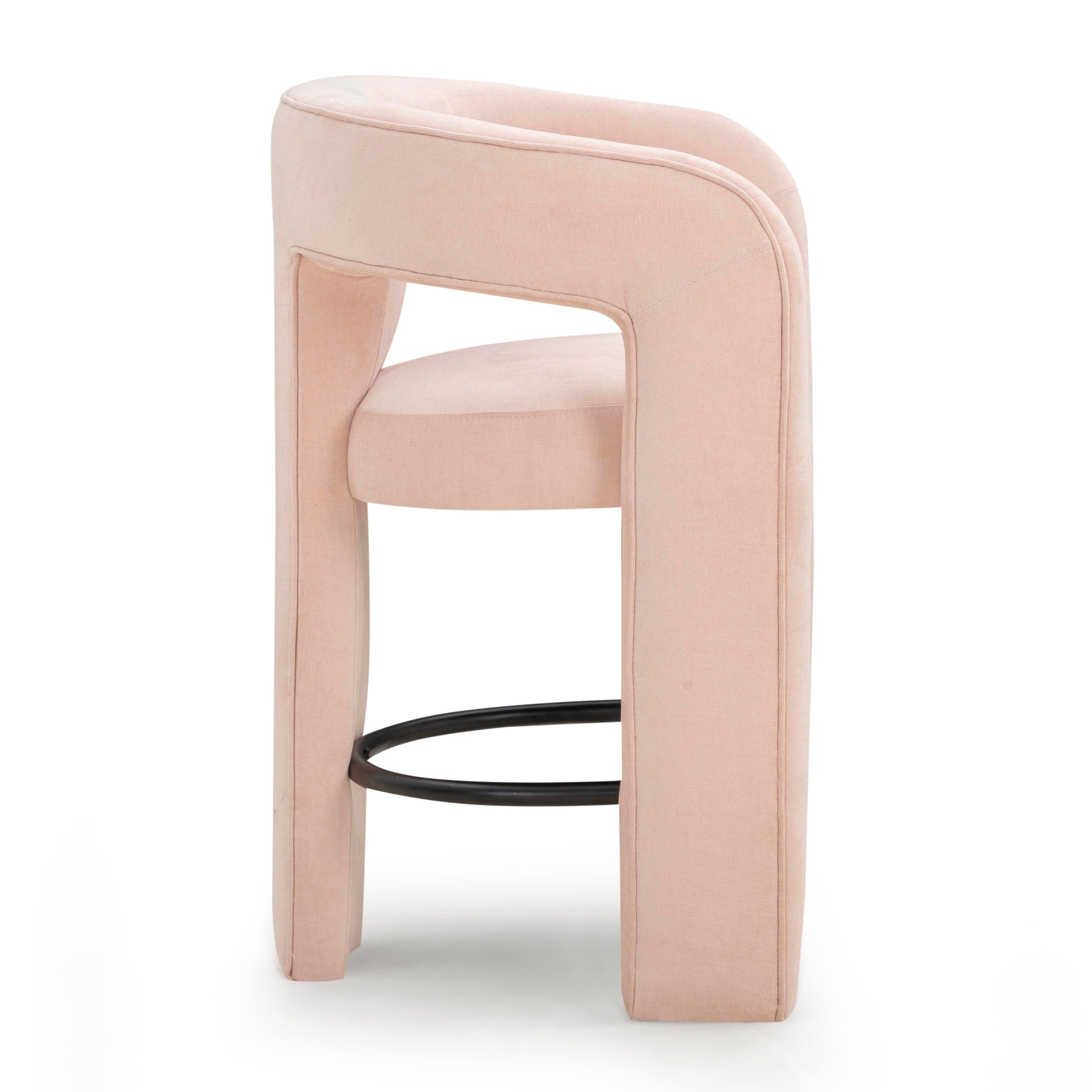 Malone Performance Chenille Stool - Blush / Counter Height - Image 4