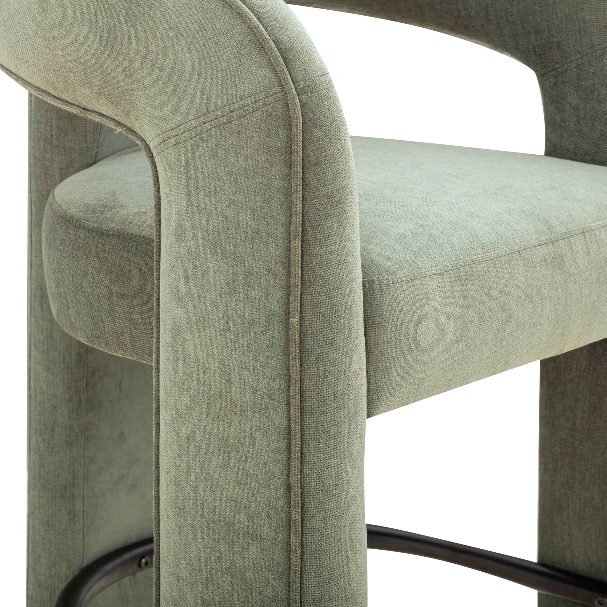 Malone Performance Chenille Stool - Green / Bar Height - Image 6