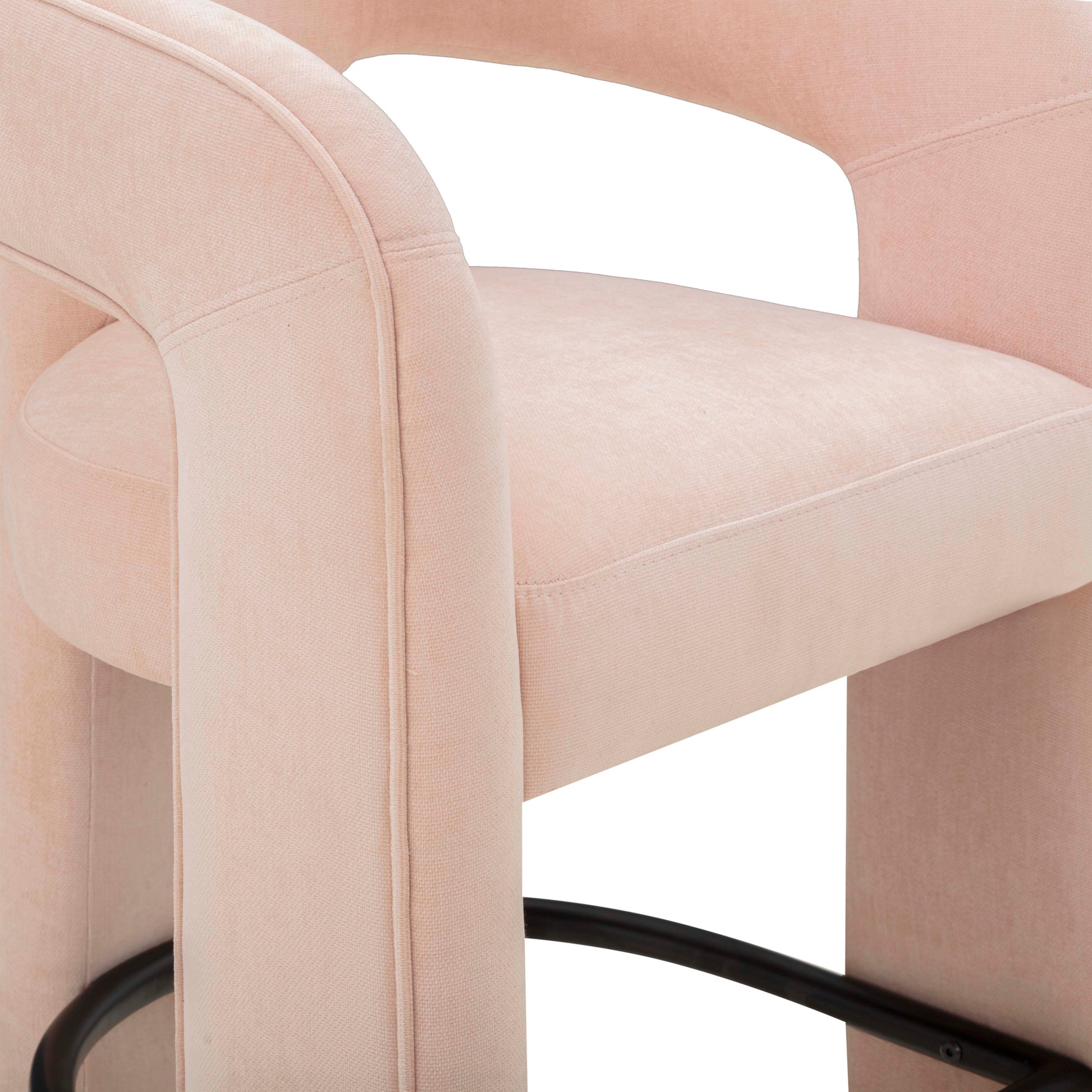 Malone Performance Chenille Stool - Blush / Bar Height - Image 6
