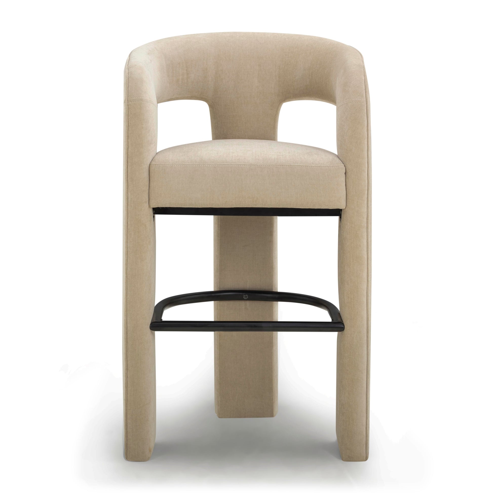Malone Performance Chenille Stool - Taupe / Bar Height - Image 1