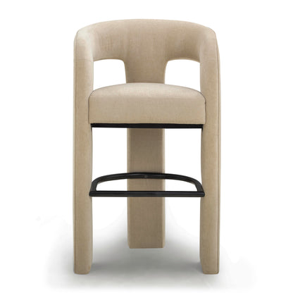Malone Performance Chenille Stool - Taupe / Bar Height - Image 1