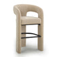 Malone Performance Chenille Stool - Taupe / Bar Height - Image 3