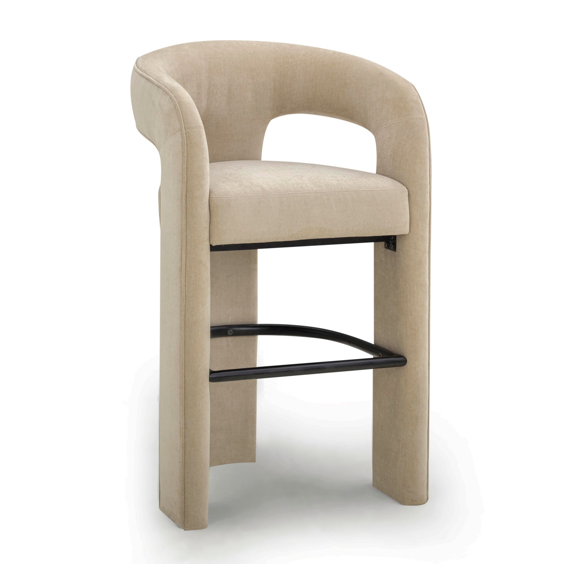 Malone Performance Chenille Stool - Taupe / Bar Height - Image 3