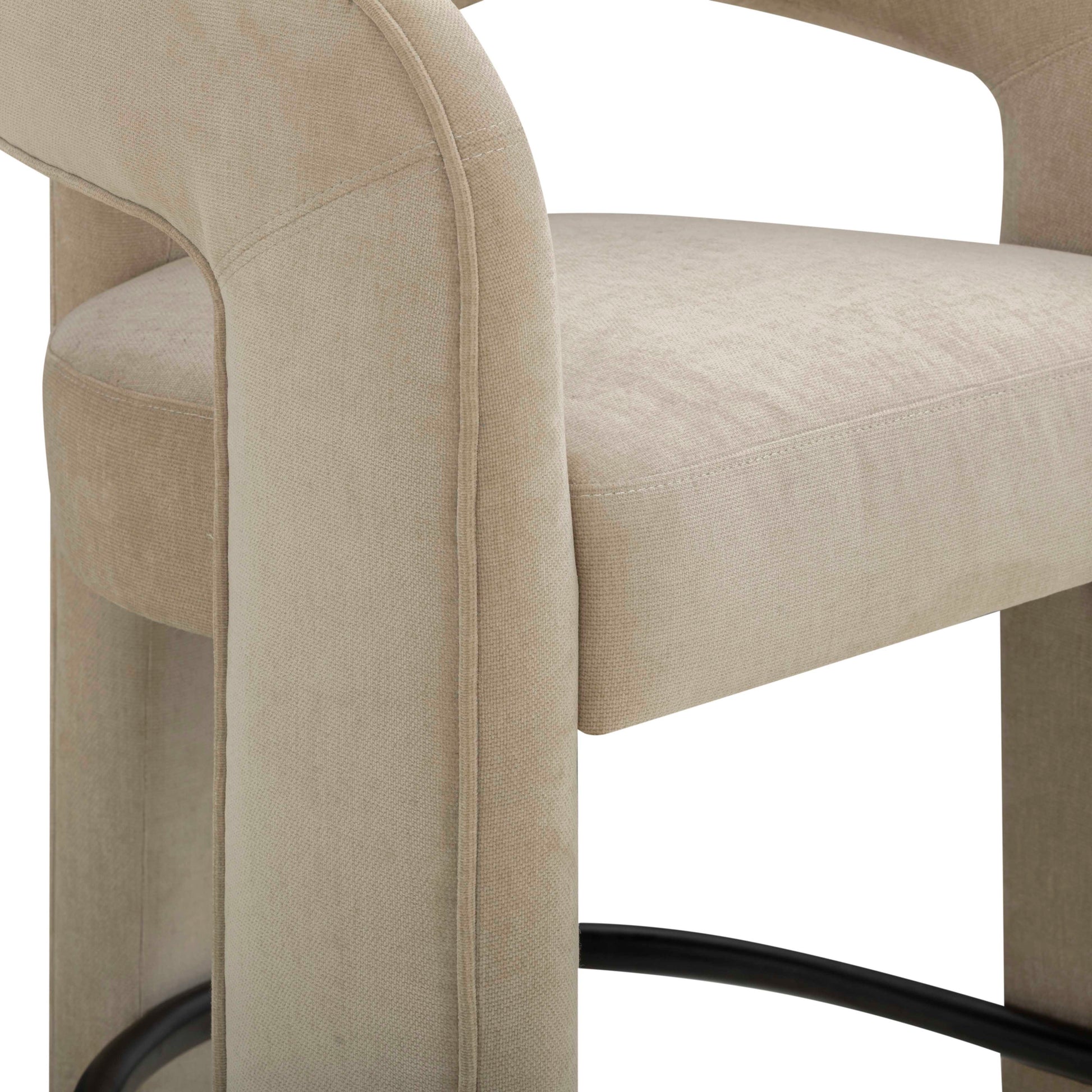 Malone Performance Chenille Stool - Taupe / Bar Height - Image 6