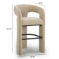 Malone Performance Chenille Stool - Taupe / Bar Height - Image 7