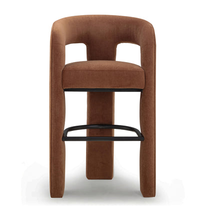 Malone Performance Chenille Stool - Rust / Bar Height - Image 1
