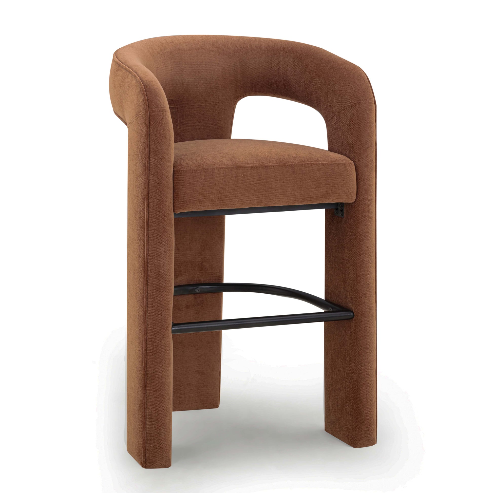 Malone Performance Chenille Stool - Rust / Bar Height - Image 3