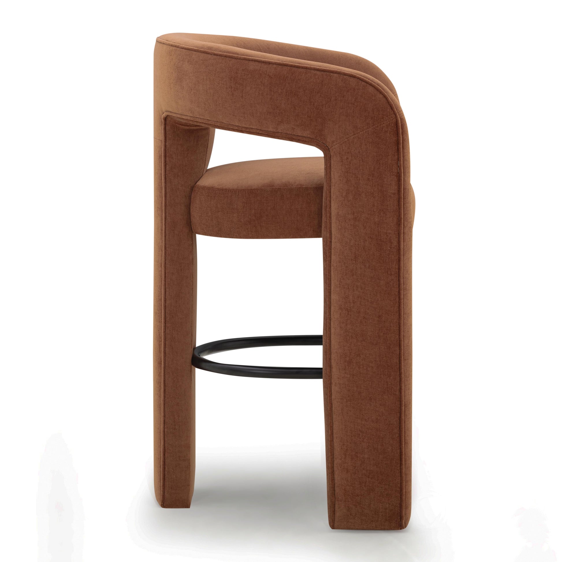 Malone Performance Chenille Stool - Rust / Bar Height - Image 4