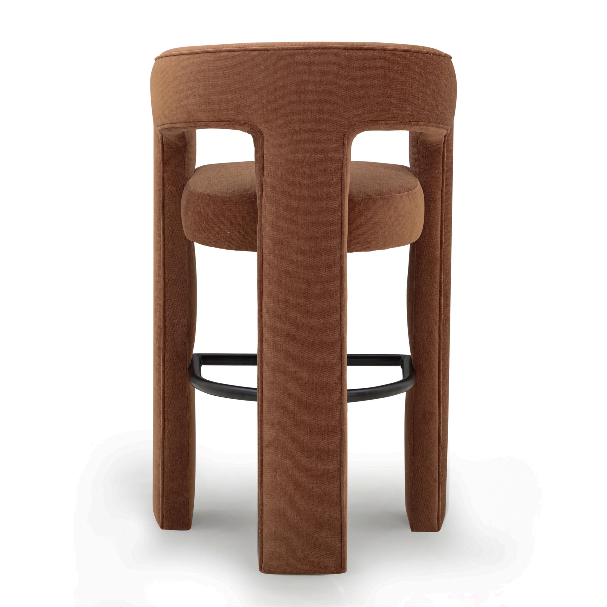 Malone Performance Chenille Stool - Rust / Bar Height - Image 5