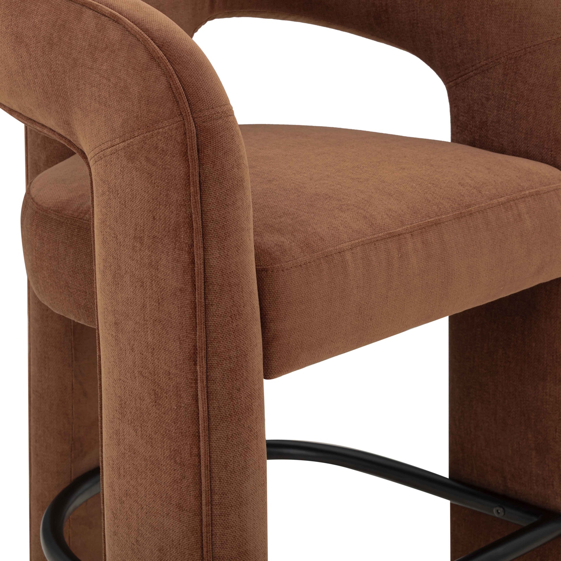 Malone Performance Chenille Stool - Rust / Bar Height - Image 6