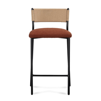Celine Performance Boucle Stool - Maroon / Counter Height - Image 1