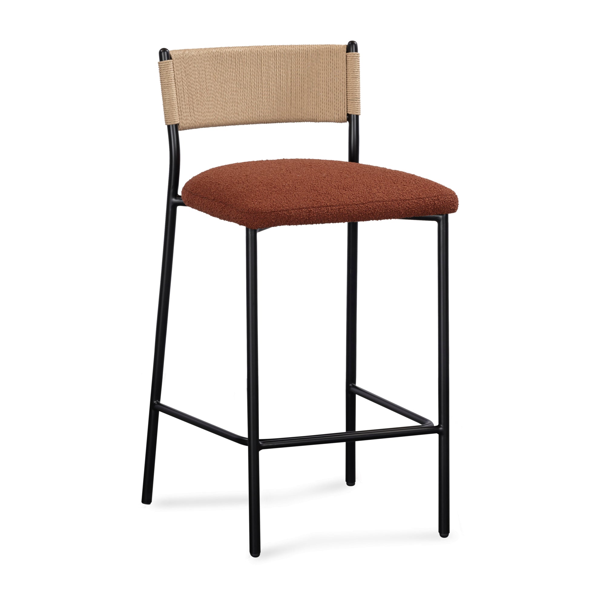Celine Performance Boucle Stool - Maroon / Counter Height - Image 2