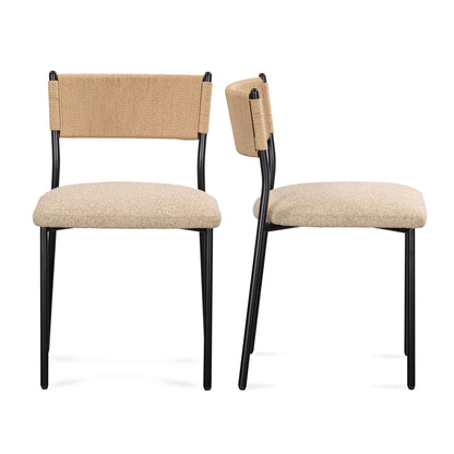 Celine Performance Boucle Dining Chair - Set of 2 - Tan - Image 1