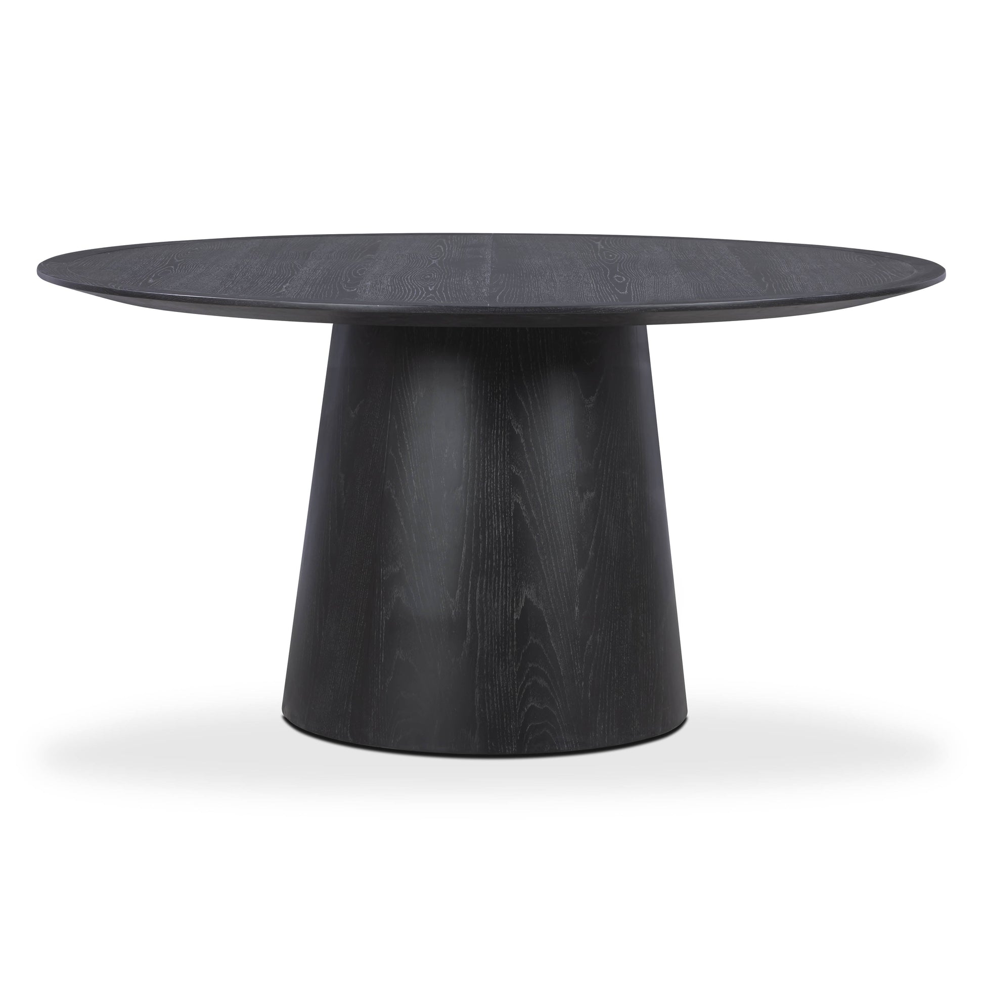 Sahara Round Oak Dining Table (41"-60") - Black / 60" - Image 1