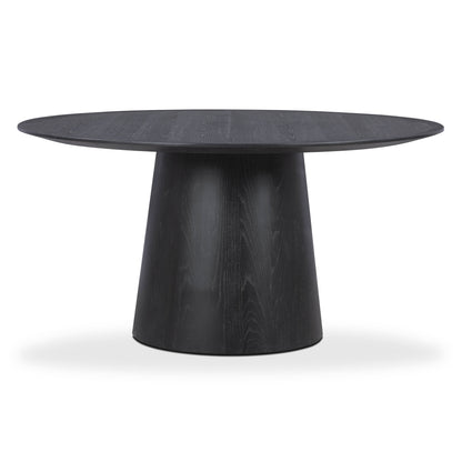 Sahara Round Oak Dining Table (41"-60") - Black / 60" - Image 1