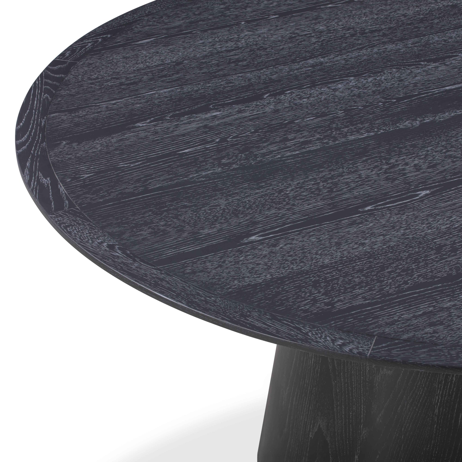 Sahara Round Oak Dining Table (41"-60") - Black / 60" - Image 6