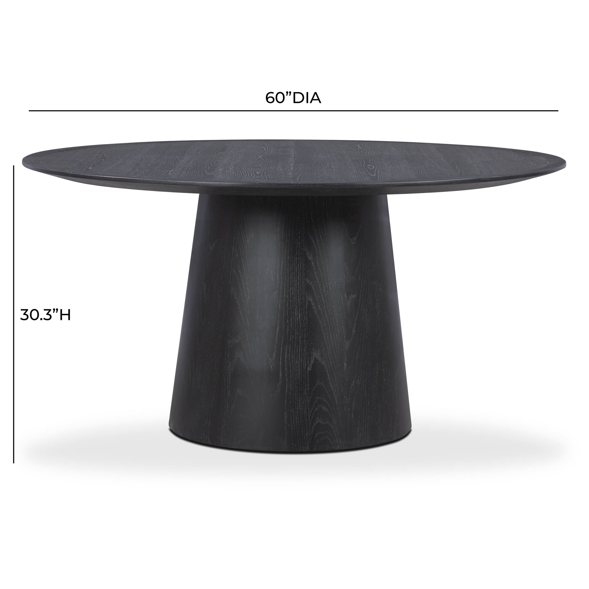 Sahara Round Oak Dining Table (41"-60") - Black / 60" - Image 7