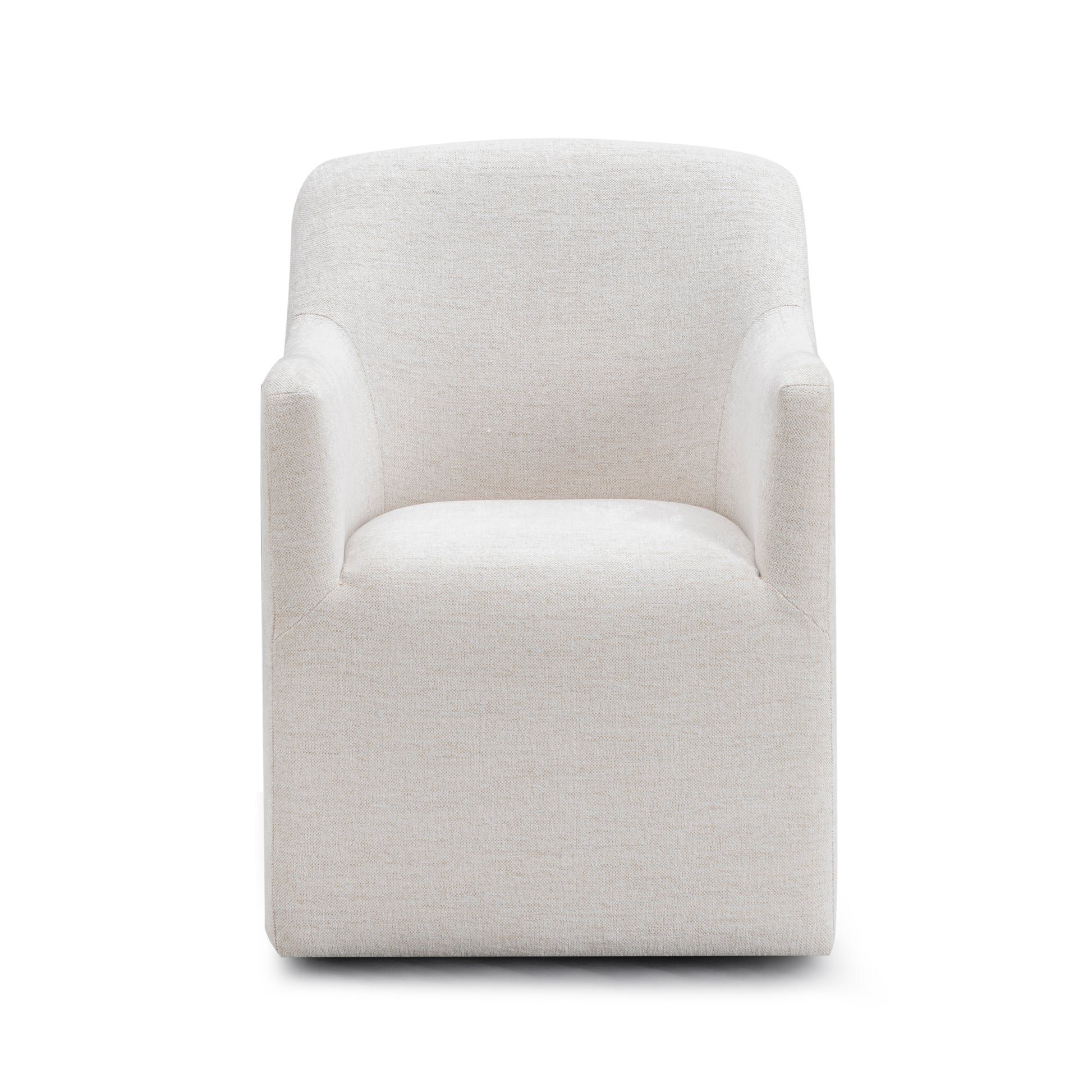 Helena Tall Textured Weave Performance Fabric Dining Chair - Off-White - Image 3