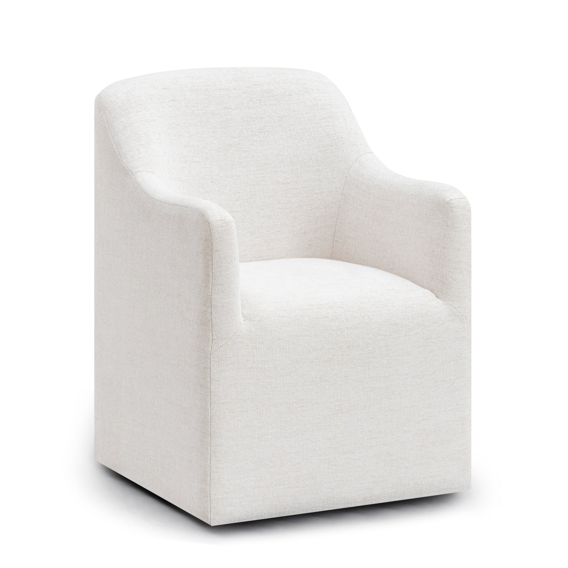 Helena Tall Textured Weave Performance Fabric Dining Chair - Off-White - Image 1