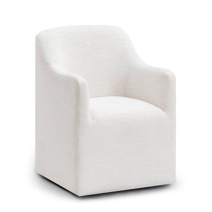 Helena Tall Textured Weave Performance Fabric Dining Chair - Off-White - Image 1