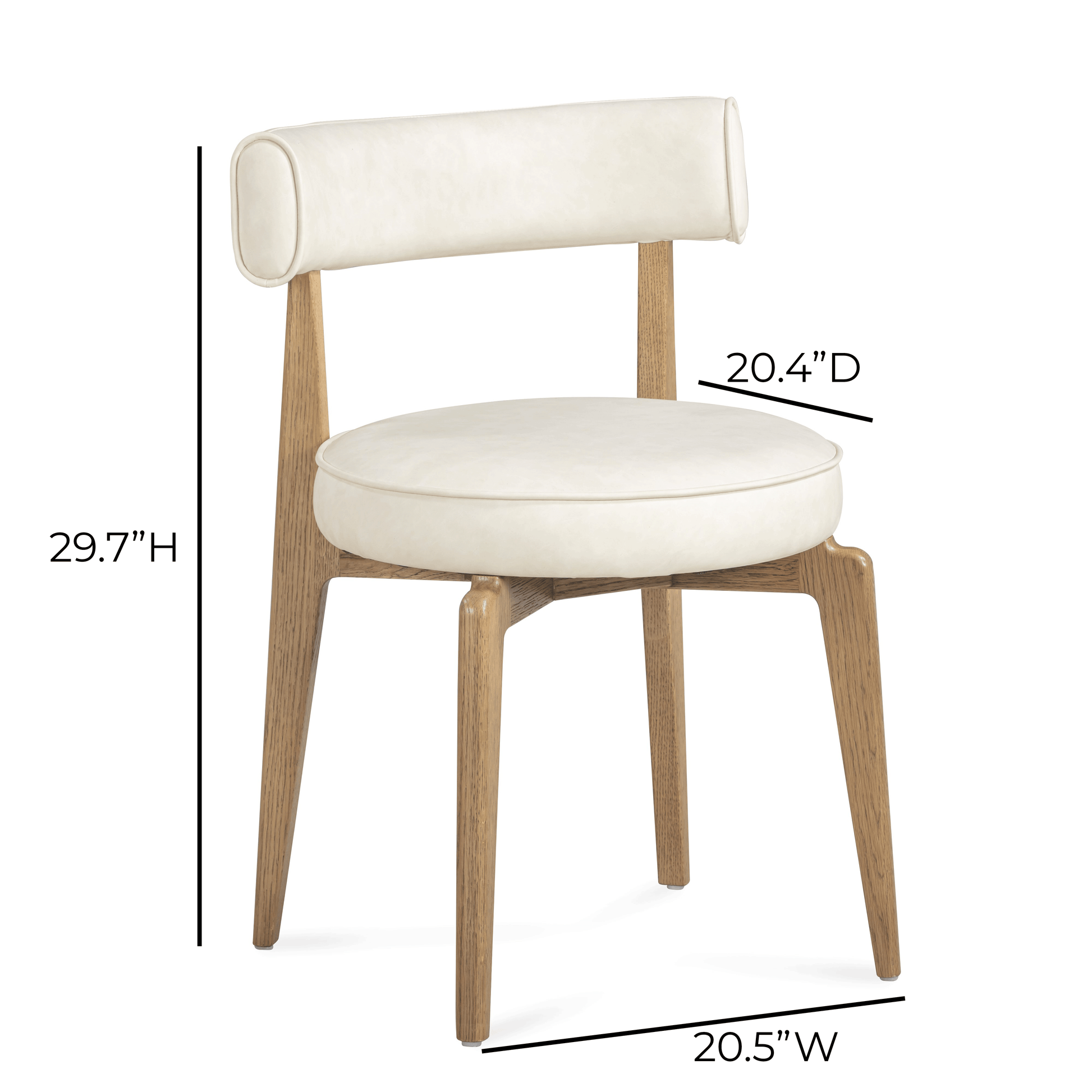 Nikita Performance Vegan Leather Dining Chair - Cream - Image 7