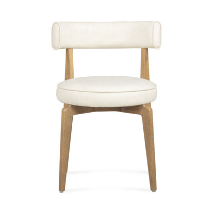 Nikita Performance Vegan Leather Dining Chair - Cream - Image 1