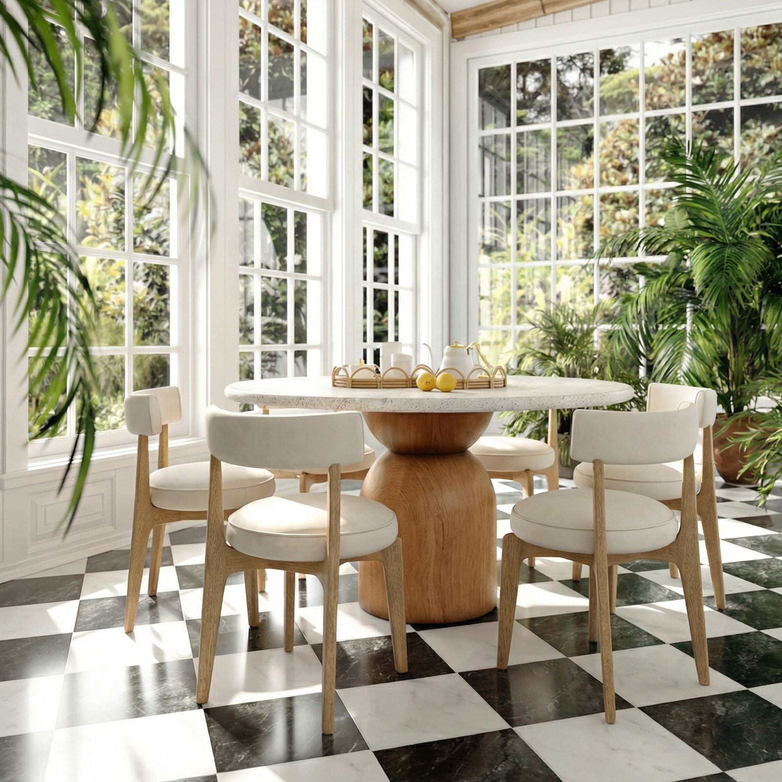 Nikita Performance Vegan Leather Dining Chair - Cream - Image 2