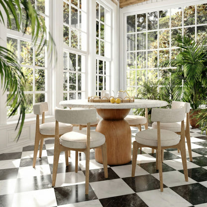 Nikita Cream Performance Fabric Dining Chair - Default Title - Image 1