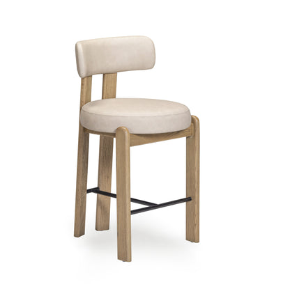 Odessa Performance Vegan Leather Counter Stool - Taupe - Image 1