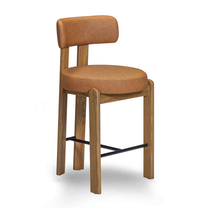 Odessa Performance Vegan Leather Counter Stool - Brown - Image 1