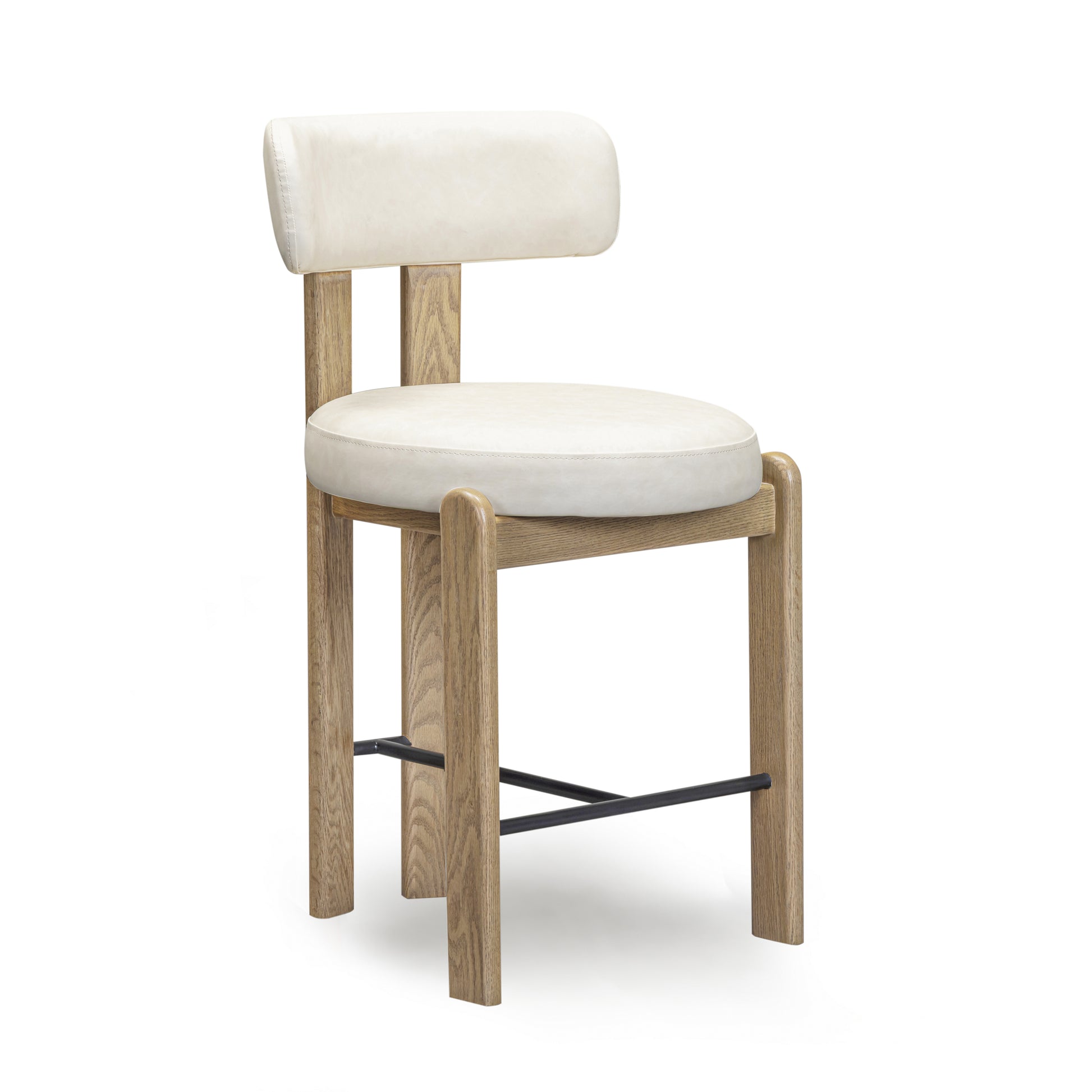 Odessa Performance Vegan Leather Counter Stool - Cream - Image 3