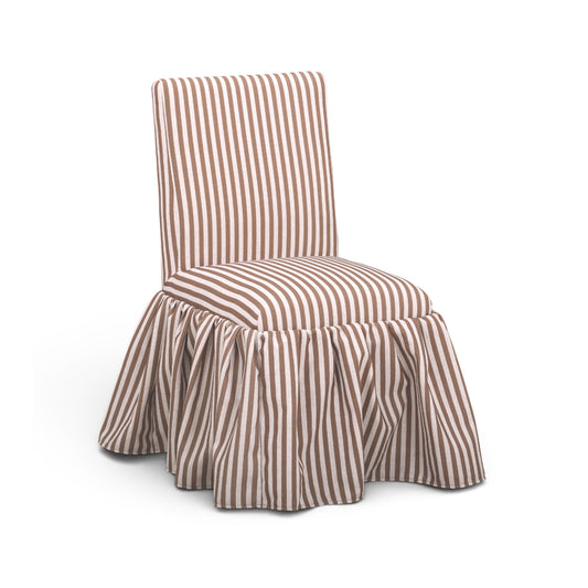 Gertrude Striped Performance Linen Skirted Dining Chair - Image 1