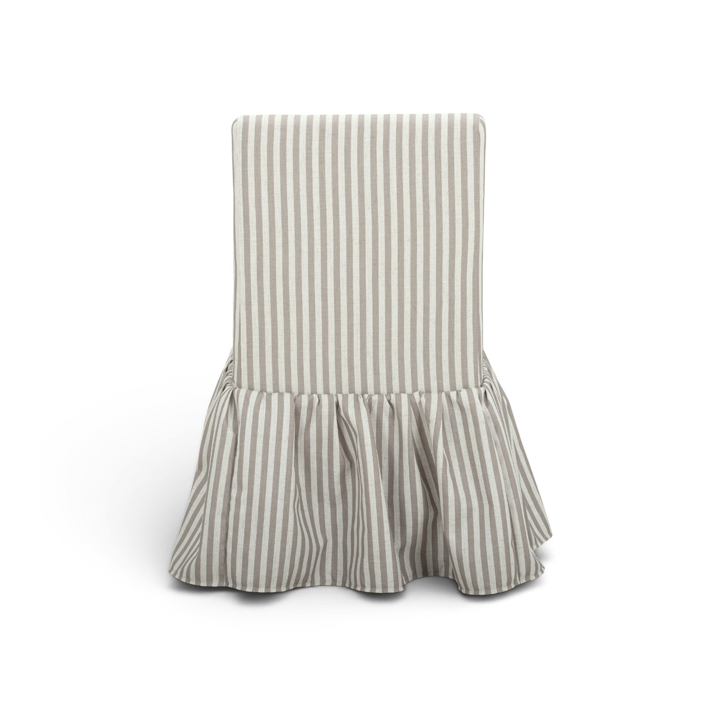Gertrude Striped Performance Linen Skirted Dining Chair - Khaki - Image 5