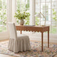 Gertrude Striped Performance Linen Skirted Dining Chair - Khaki - Image 3