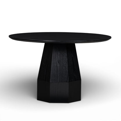 Brocha 48'' Ash Wood Round Dining Table - Black - Image 1