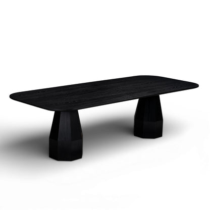 Brocha 106" Ash Wood Rectangular Dining Table - Black - Image 1