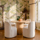Persa Round Back Performance Chenille Dining Chair - Cream - Image 2