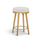 Oodle Performance Vegan Mohair Bar and Counter Stool - Cream / Natural Ash / Counter Height - Image 3