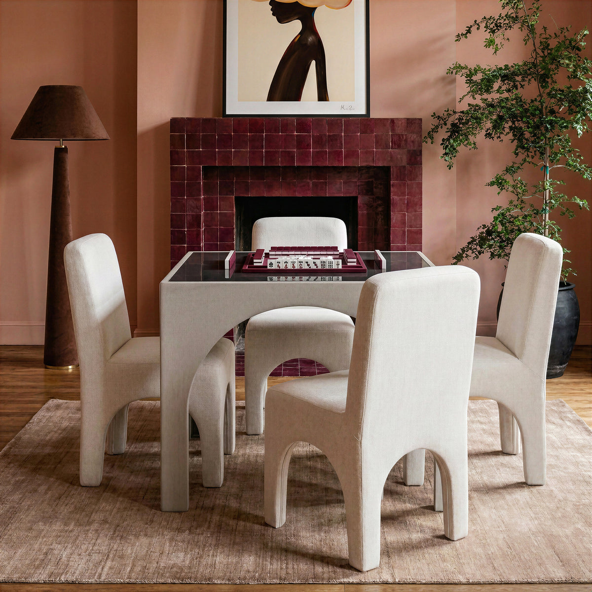 Tomlin Performance Chenille Dining Chair - Cream - Image 3