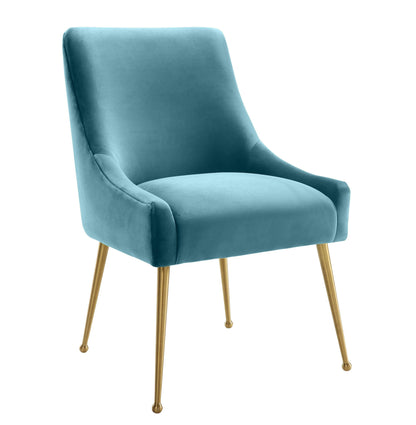 Beatrix Performance Velvet Dining Chair - Sea Blue - Image 1