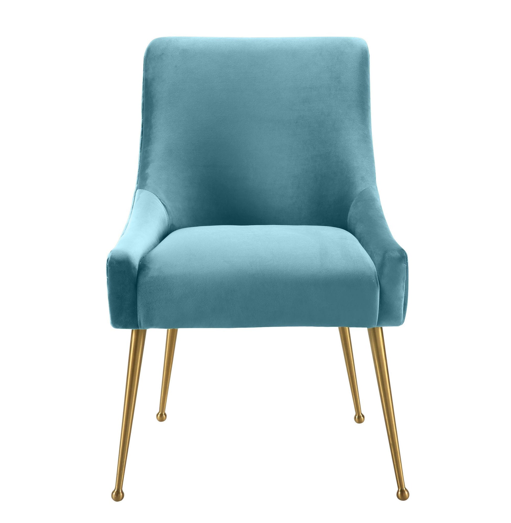 Beatrix Performance Velvet Dining Chair - Sea Blue - Image 3